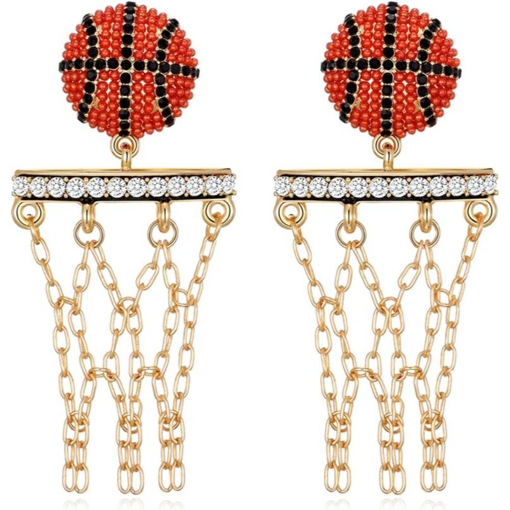 Football Basketball Baseball Dangle Earrings for Women Sport Jewelry Gift